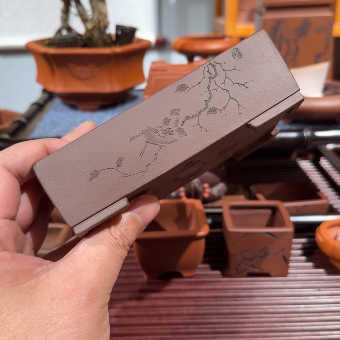 用***心紫砂花盆原矿紫泥