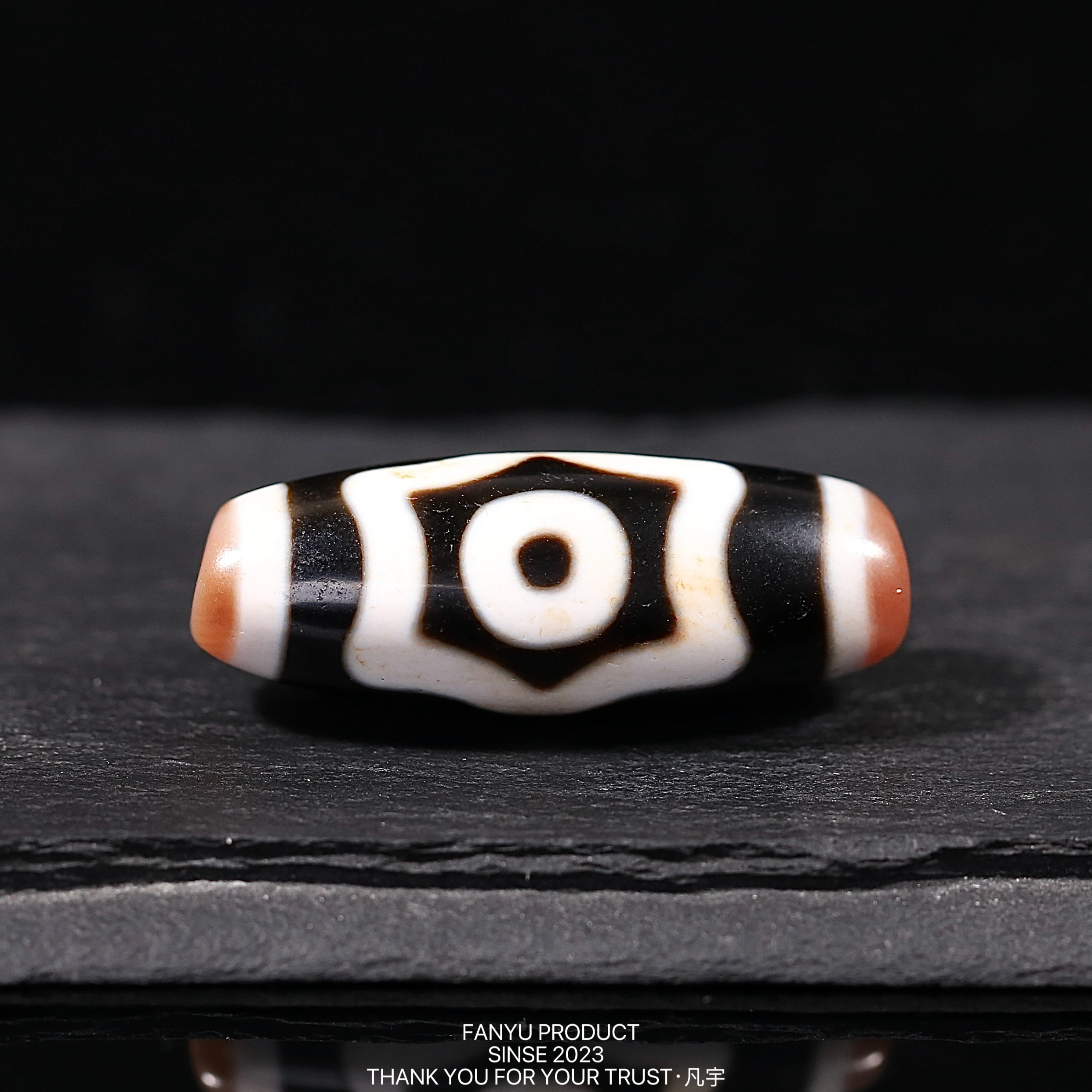 凡宇出品·行运任晓潘臻品系列满砂宝盖三眼玛瑙天珠锁骨链轻奢