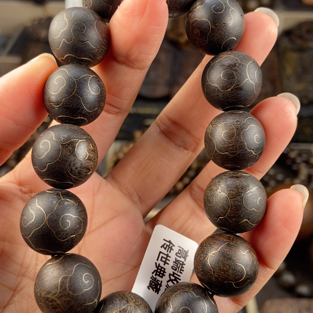 沉香手串非*人越南芽庄白棋楠