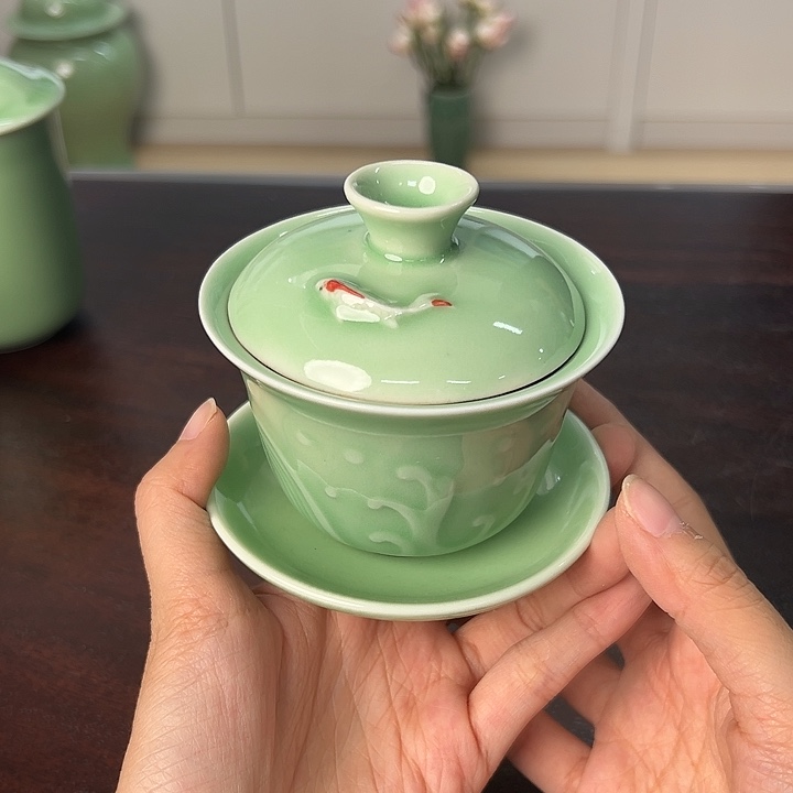 龙泉云间青瓷小米茶器