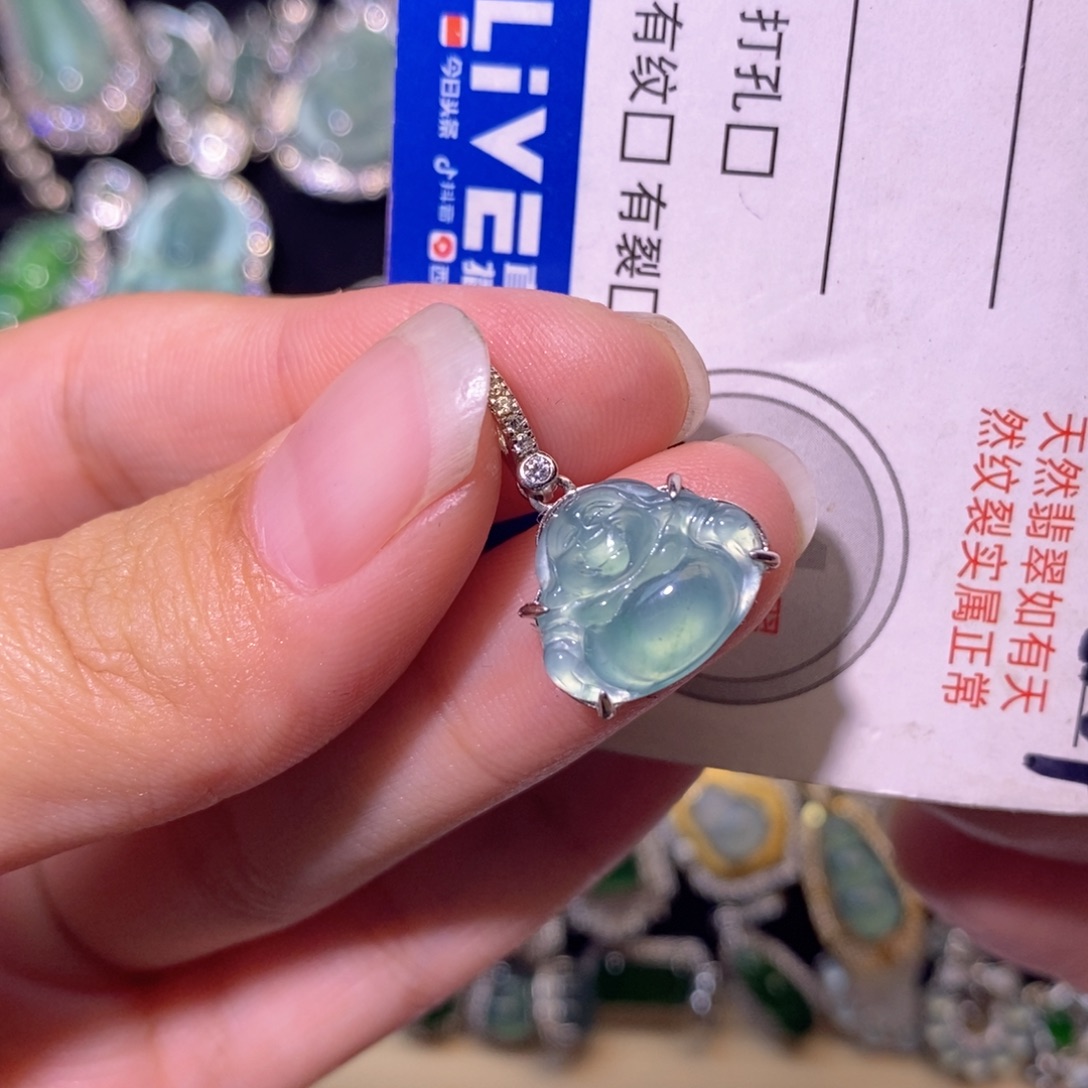 翡翠银S925镶嵌颈饰天然