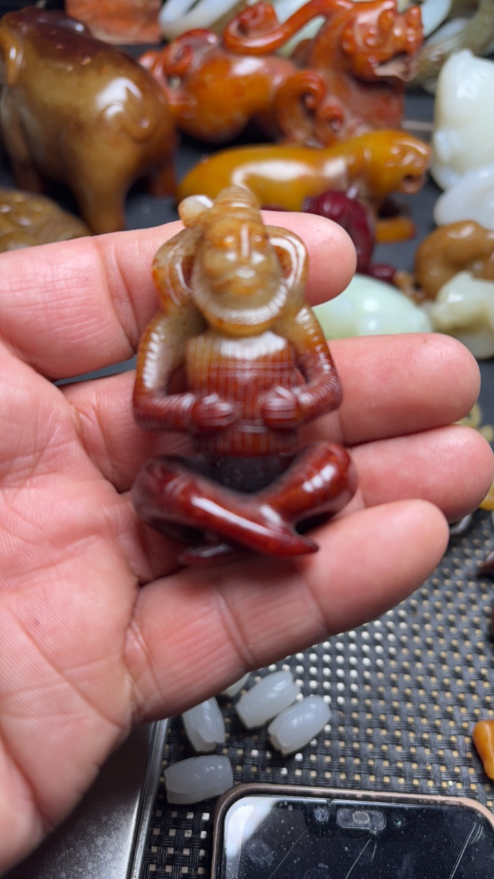 和田玉精品挂件胡人