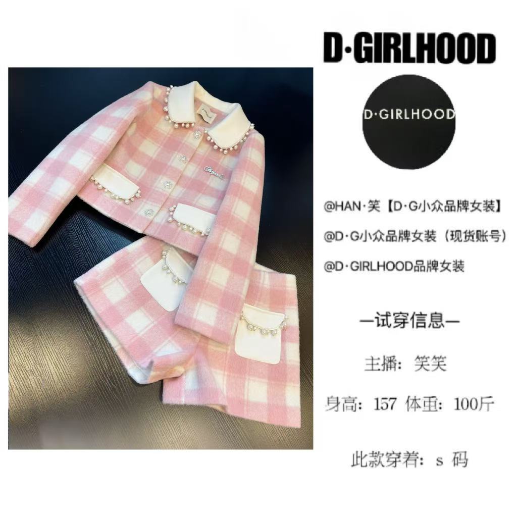 D-GIRLHOOD【微醺花语】设计款夹棉时尚显瘦长袖小众短裤套装气质