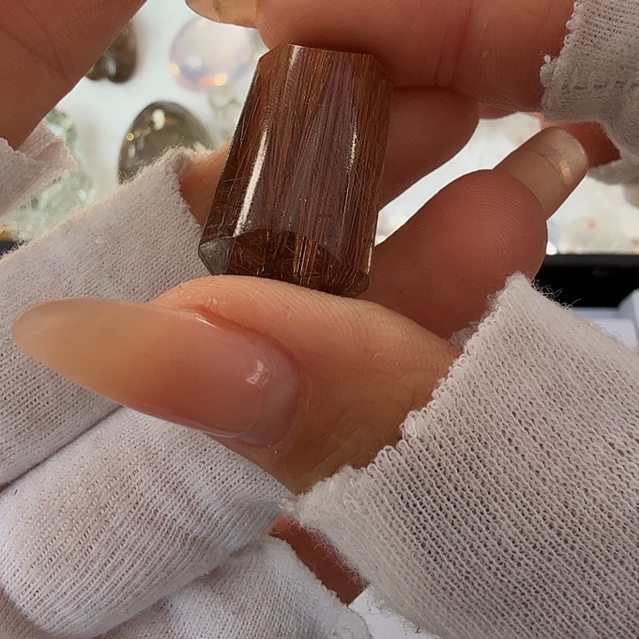 粉***条水晶车挂未镶嵌水晶