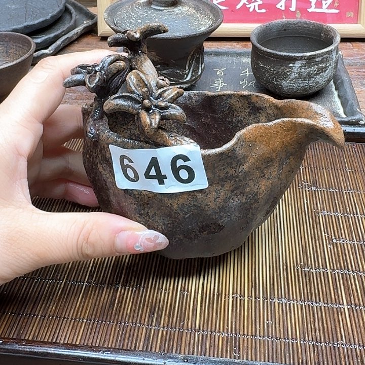 纯手工制作粗陶茶具