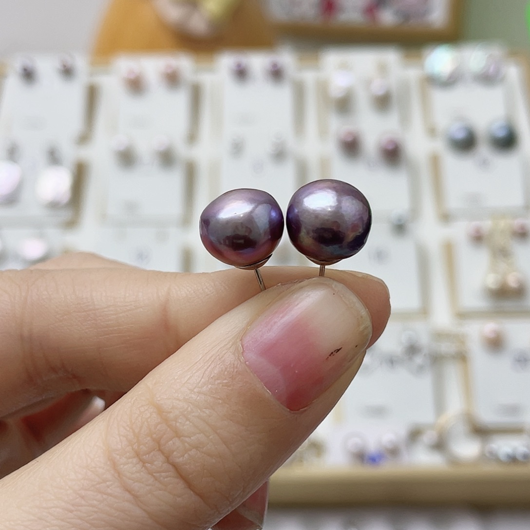 R***a淡水珍珠耳饰银S925镶嵌