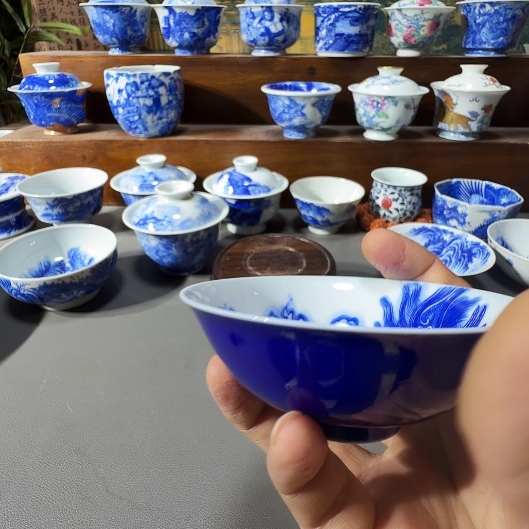 泥塑主人杯手工手绘微瑕开片