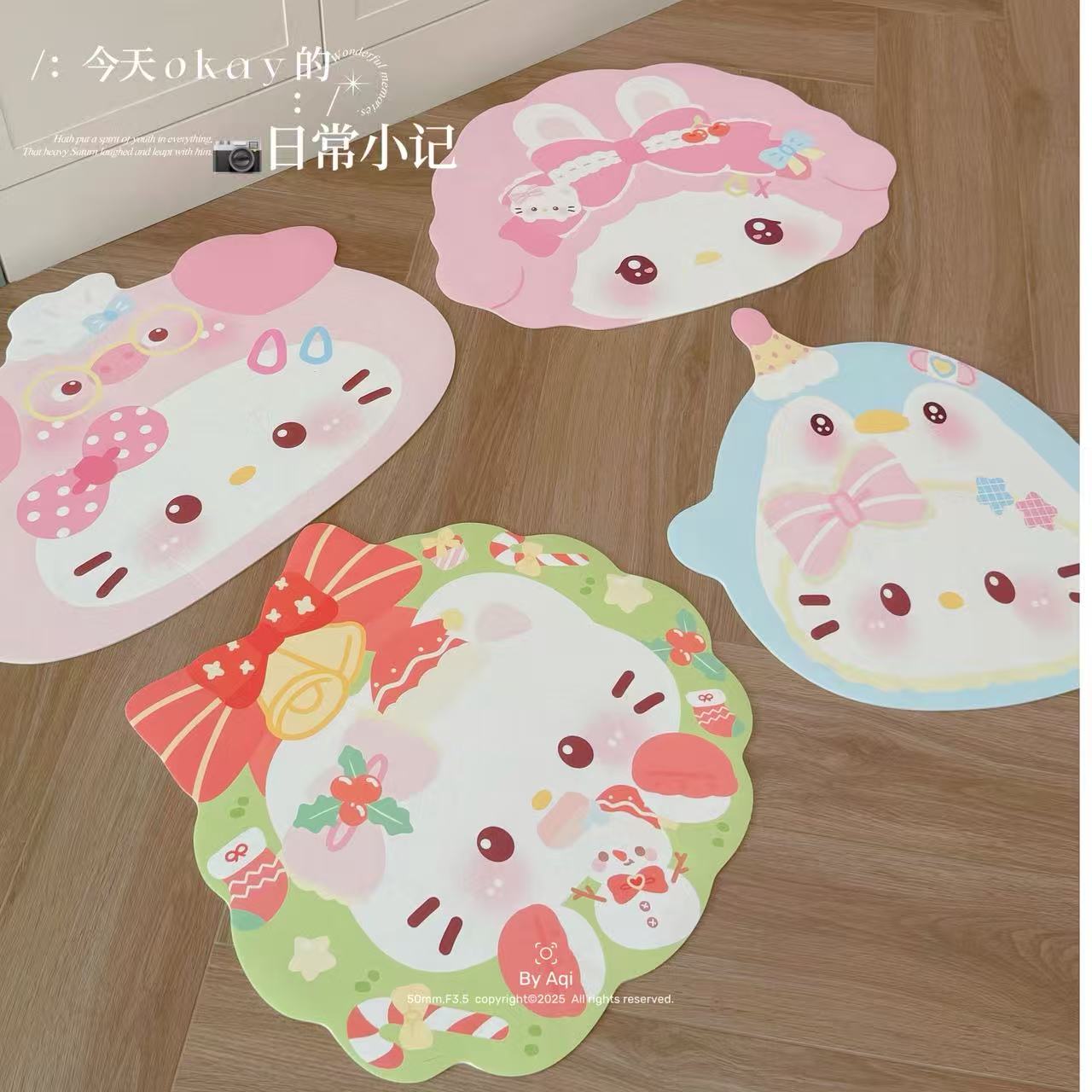 可爱卡通浴室地垫小羊美乐蒂风格脚垫子防滑吸水浴室吸水皮革地垫