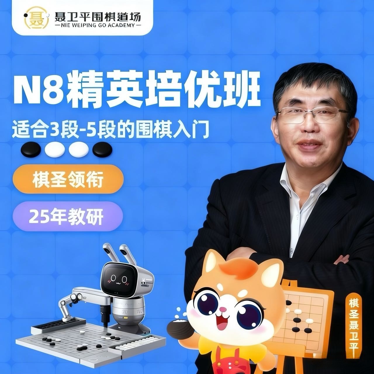 【下单查看短信填写地址】聂道官方-N8-聂卫平围棋道场-线上围棋班
