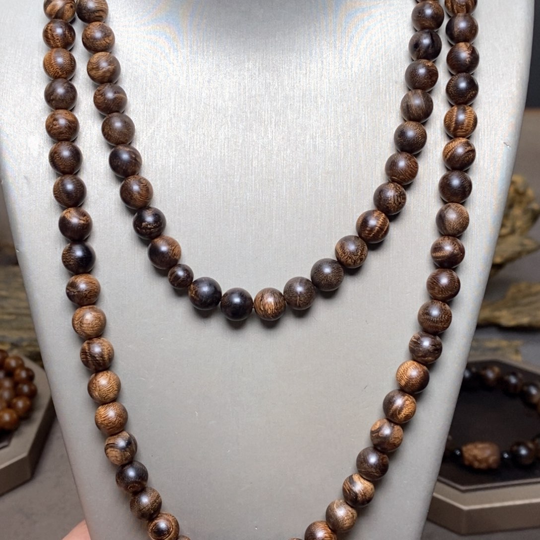 沉香手串越南芽庄黄棋楠瘤疤08×108