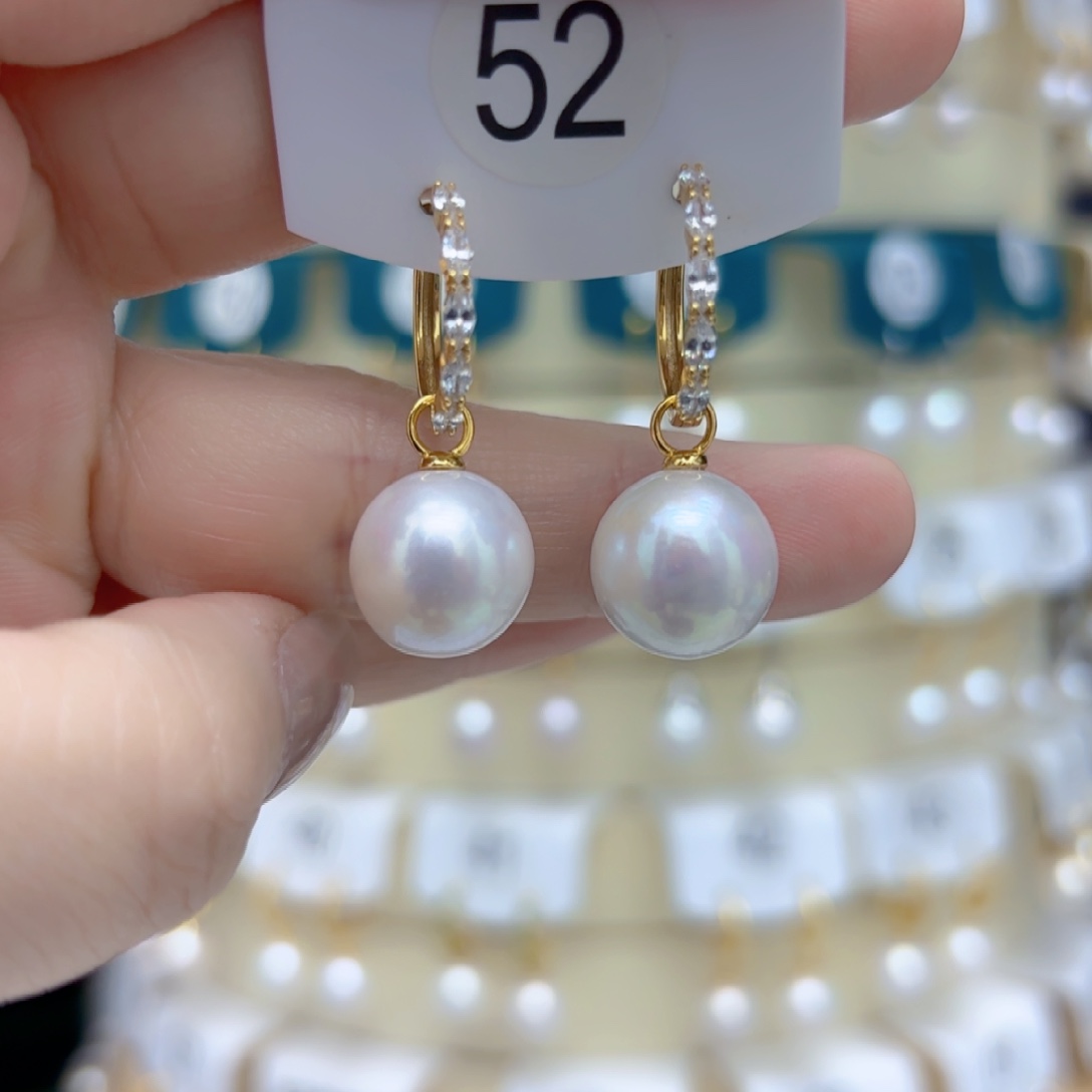 淡水珍珠耳饰银S925镶嵌