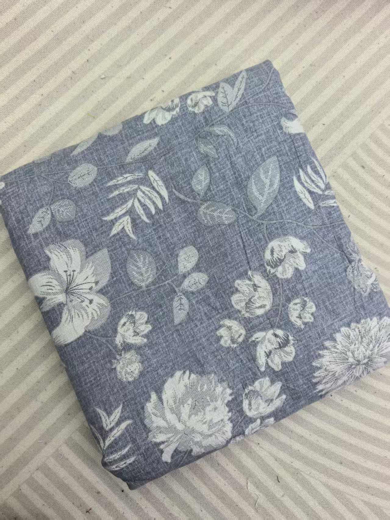 四件套-青黛高端加厚提花四季木棉双层纱四件套