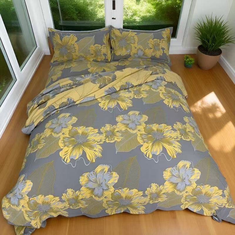 【新品上线-爆爆爆!!】长绒棉冬季加厚---黑金花四件套-