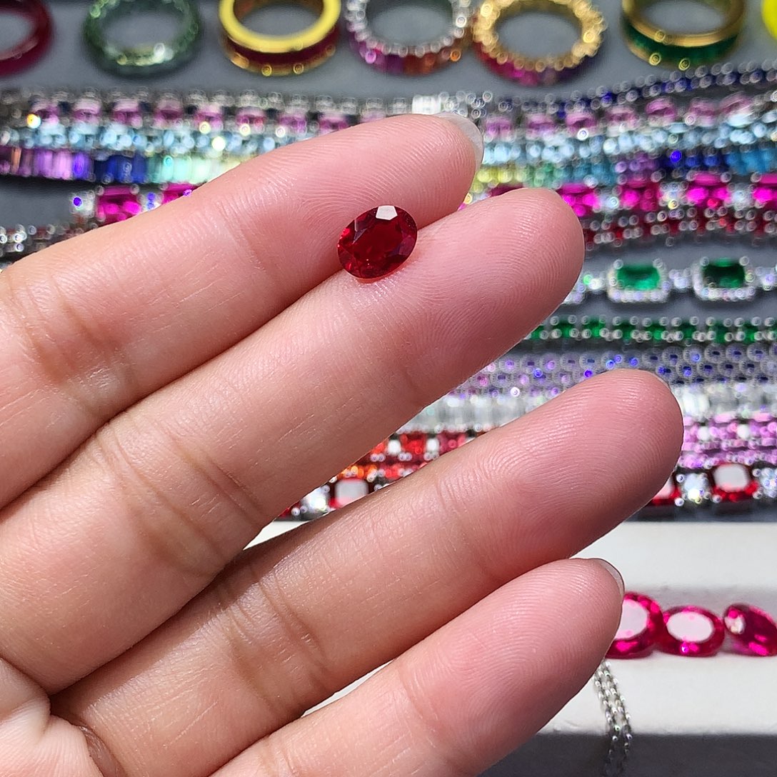 X***o合成（培育）红宝石裸石