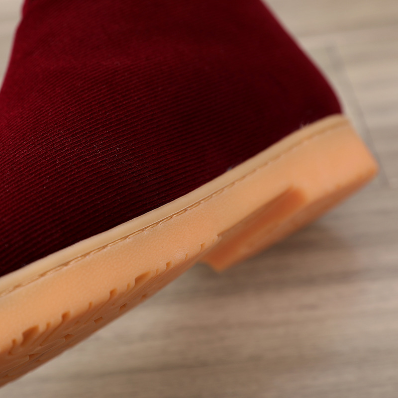 冬季手工棉鞋女冬耐磨保暖鞋厚底老棉鞋居家防滑月子鞋中老年棉鞋