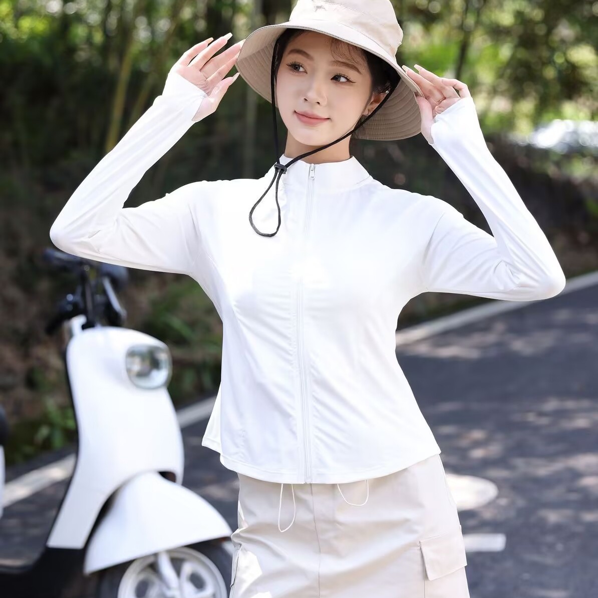lulu island防晒衣女户外骑行防紫外线速干皮肤衣修身薄款瑜伽服