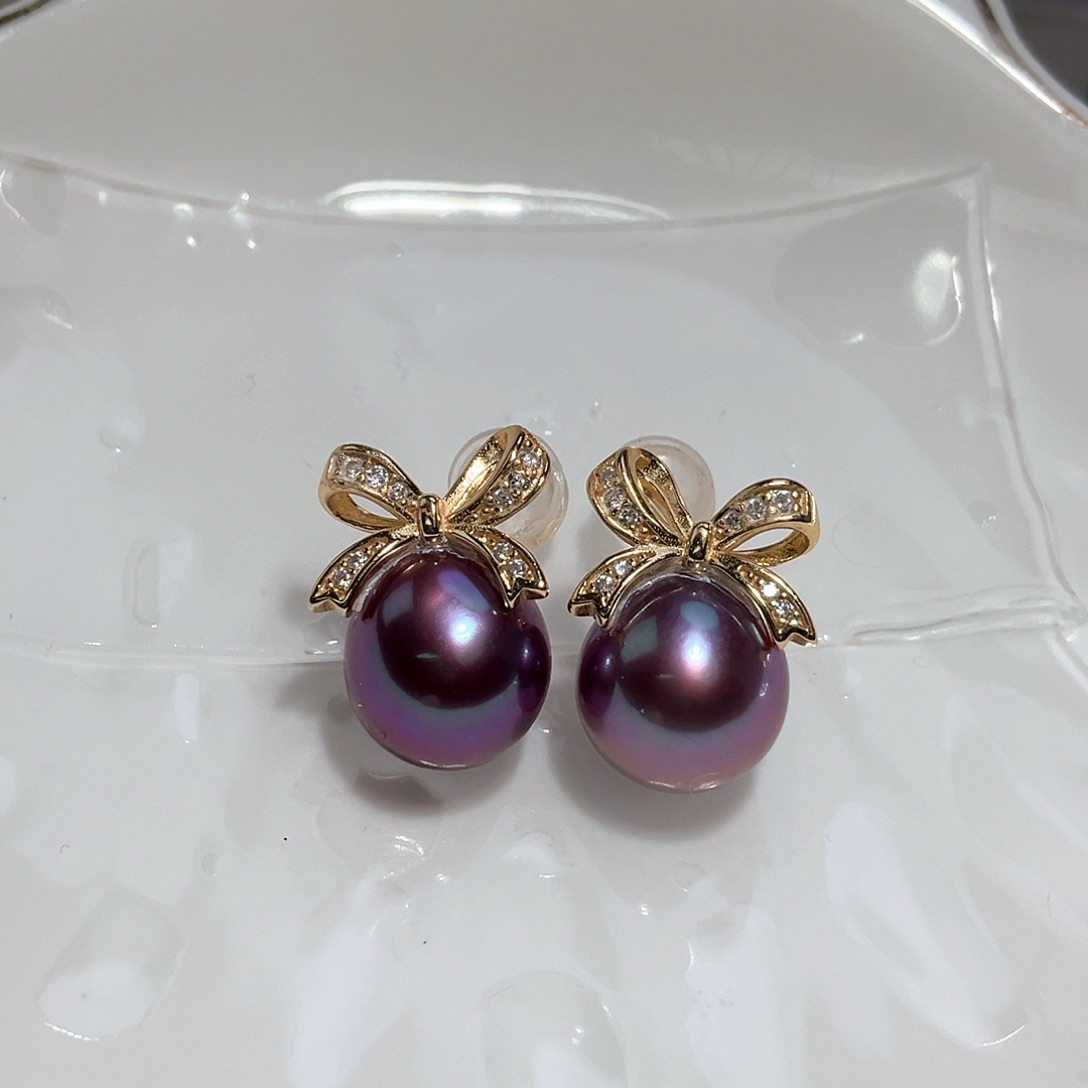 淡水珍珠耳饰银S925镶嵌