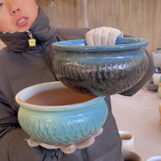 紫砂花盆高12口22————-