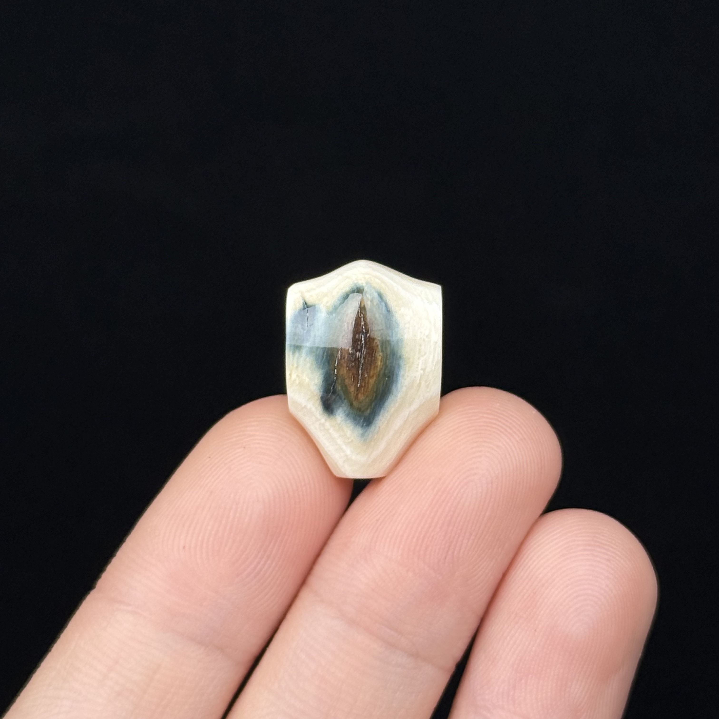 D73-16天然猛犸牙 黄金瞳鲨鱼背三通12.5*17.5mm支持复检假一罚十