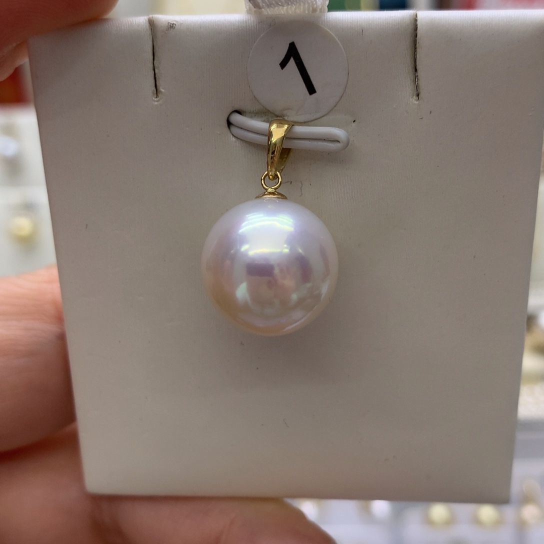 吊坠(不含链)18K金镶嵌淡水珍珠
