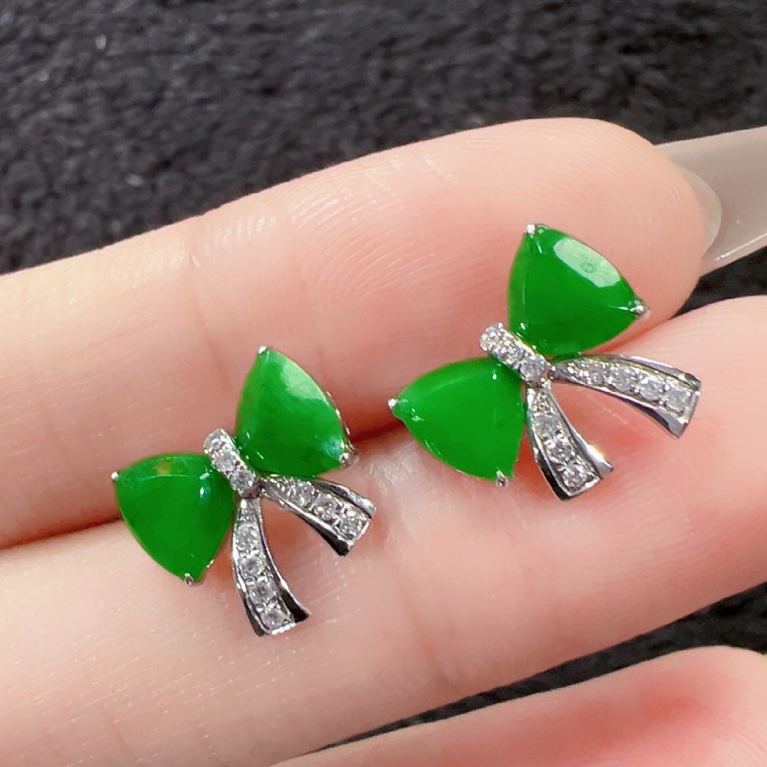 翡翠耳饰18K金镶嵌【福利款】签收后24小时鉴赏期