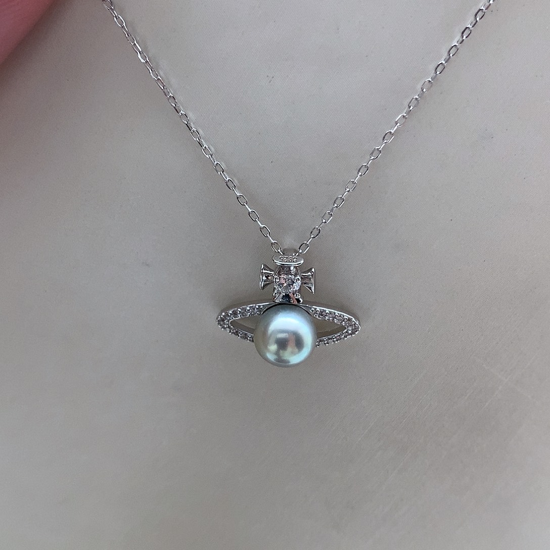 海水珍珠吊坠(赠链)银S925镶嵌7-7.5mm 真多麻
