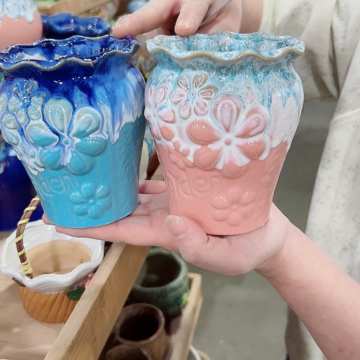 有孔.凑满10元发货多肉陶瓷花盆！