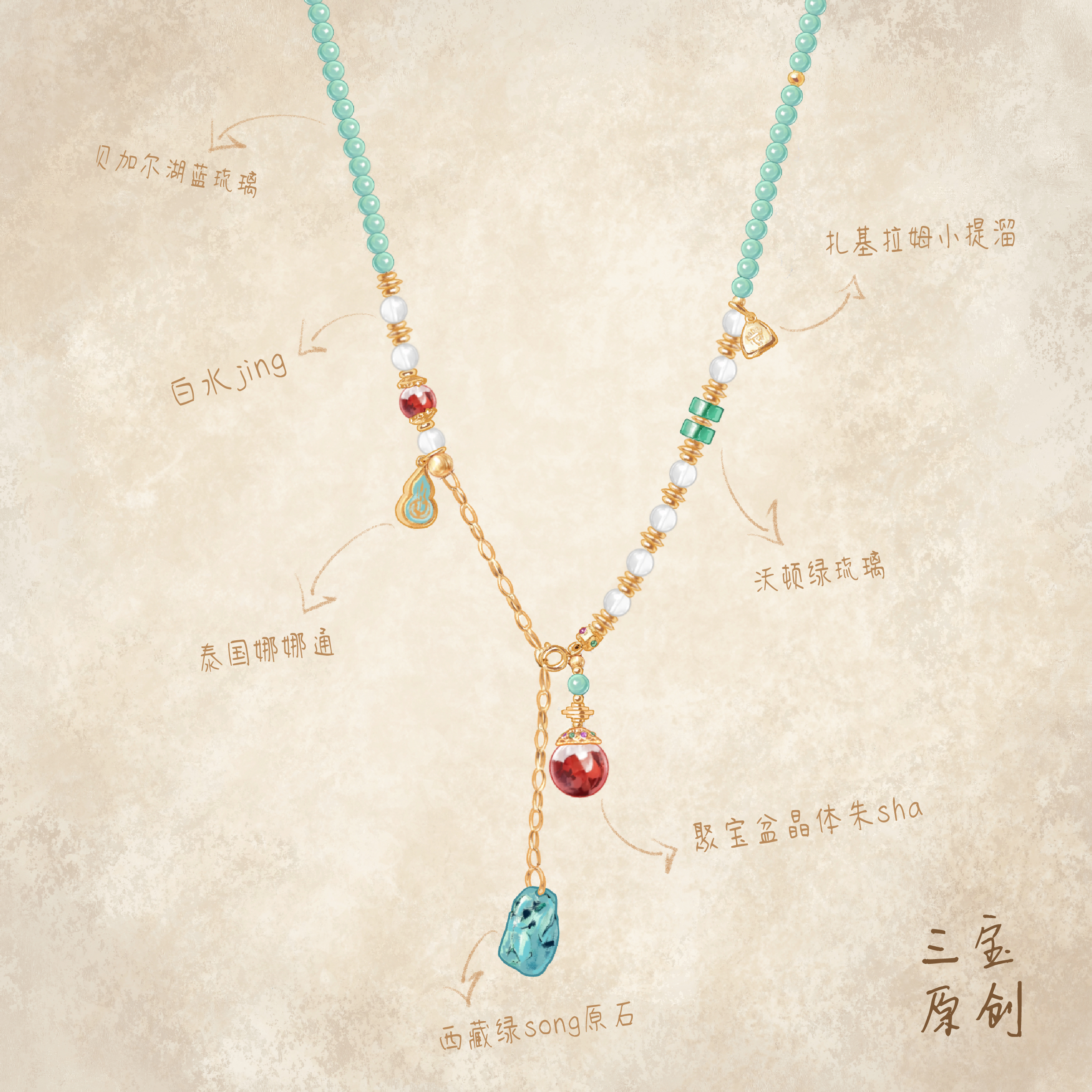 合金项链 【禾风里】【情绪管理/冷静】女生饰品轻奢小众高级感X224