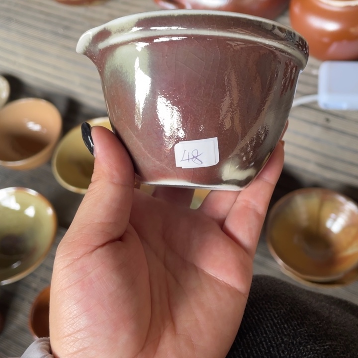 浪鬼家釉绘柴烧餐具强手抓壶