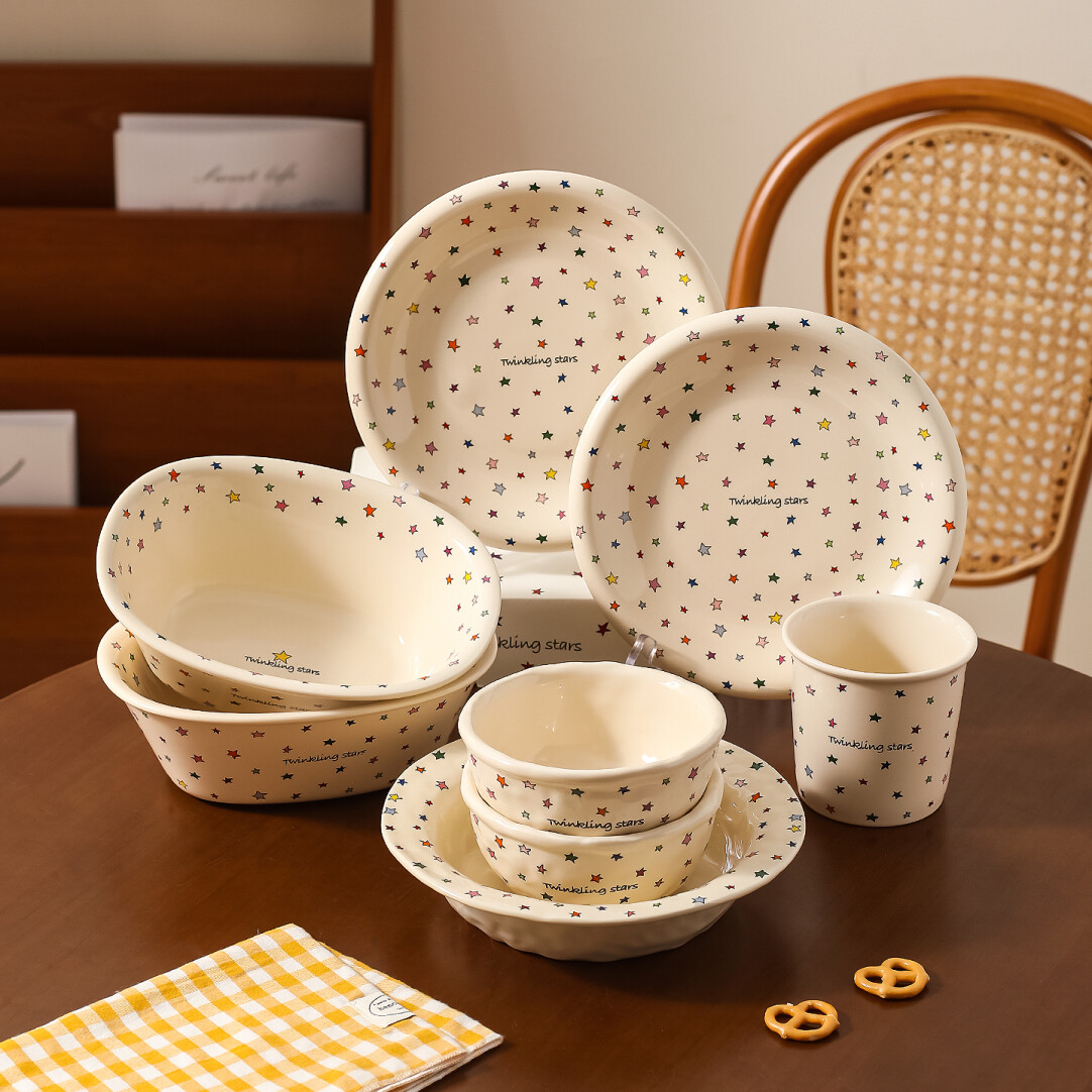 川岛屋星星饭碗家用2025新款高颜值沙拉碗汤碗餐盘子碗碟餐具