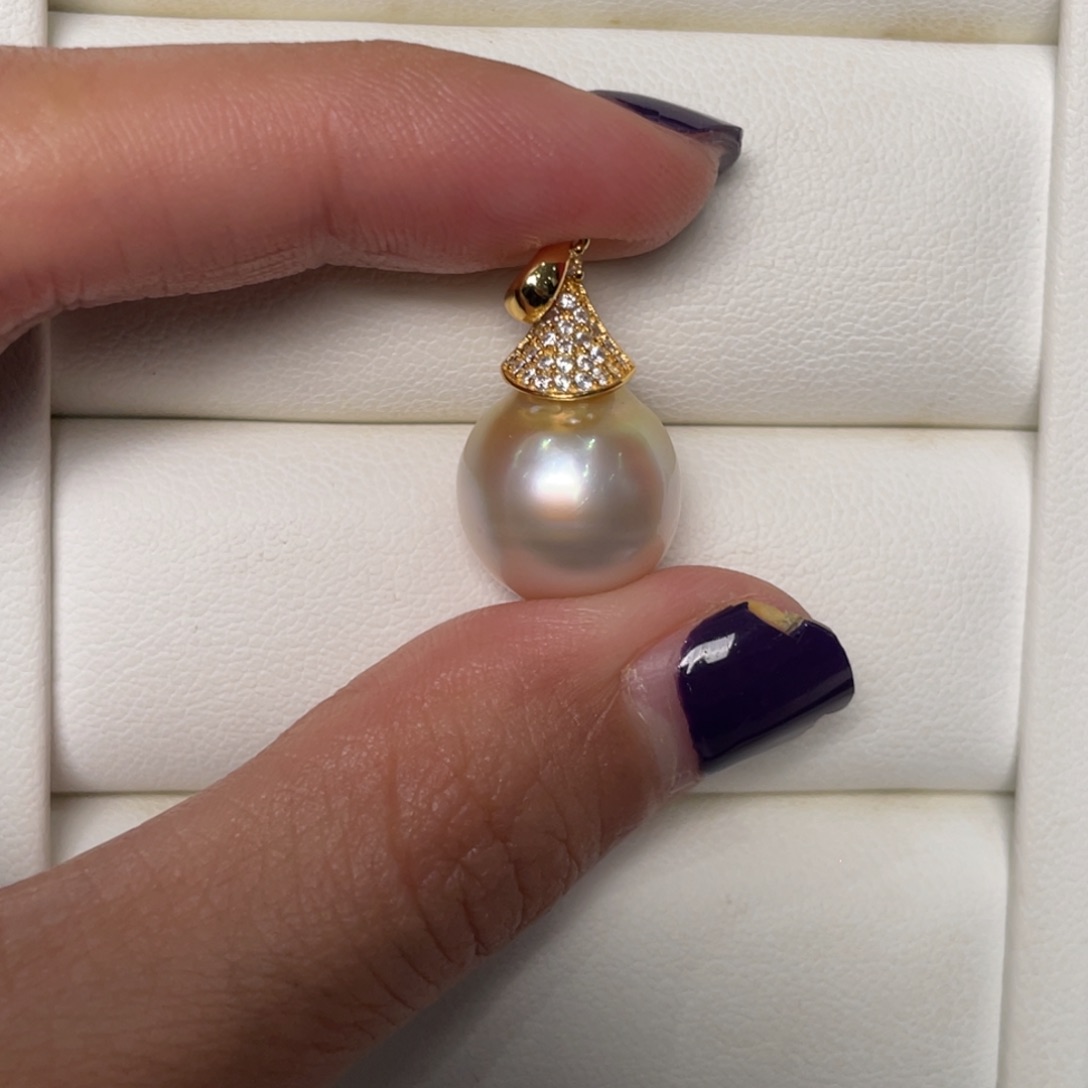 海水珍珠颈饰银S925镶嵌迷*