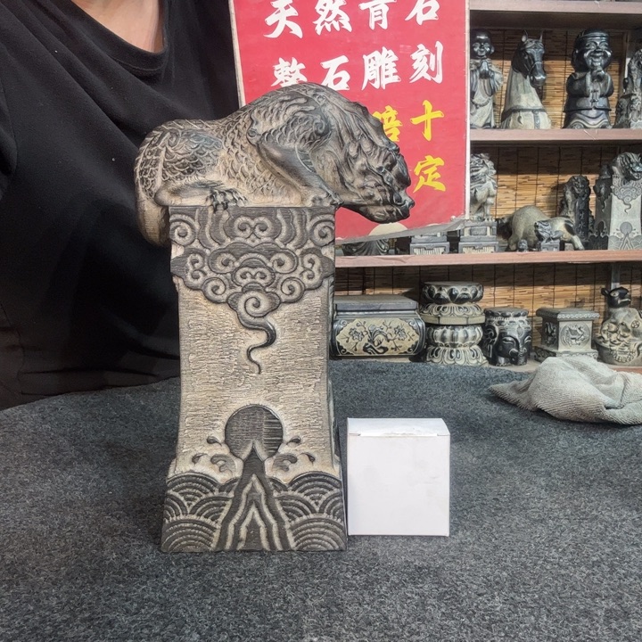 石材天然青石雕刻打孔