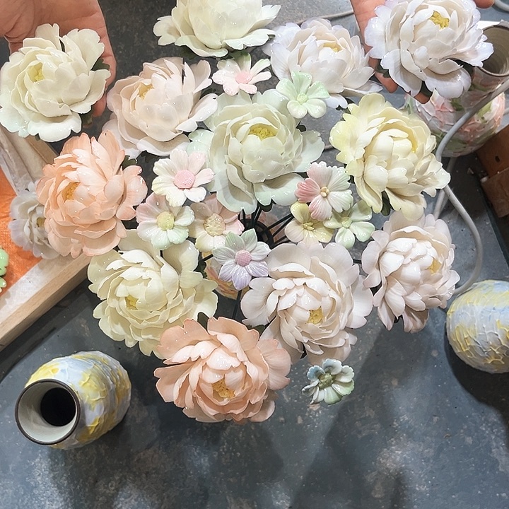 正品陶瓷手工花花拍下备注颜色
