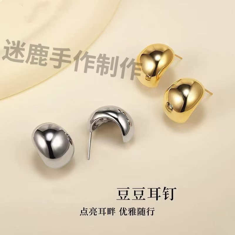 足银耳饰 气质百搭简约耳圈素圈时尚新款爆款2025耳饰纯银防过敏