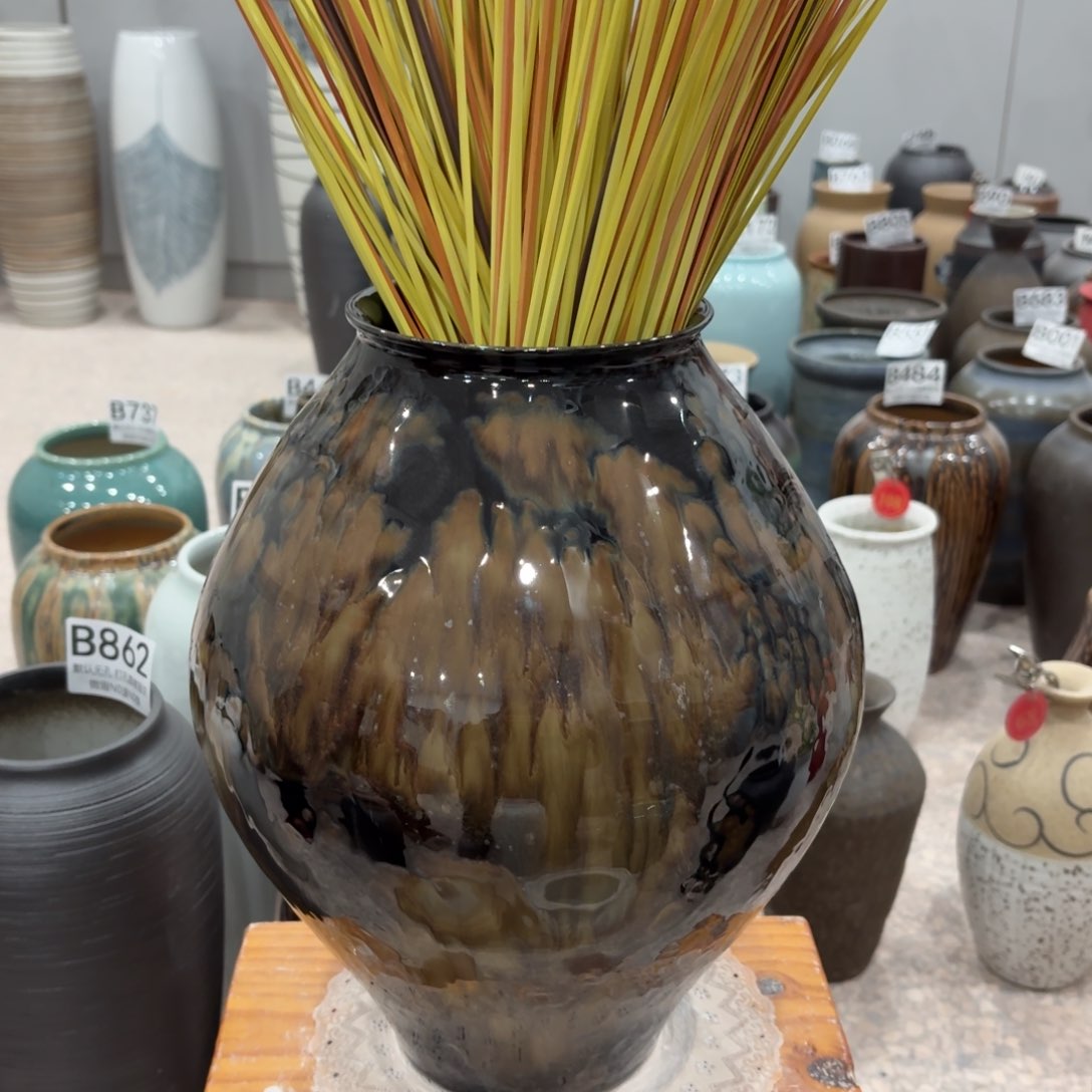 摆件景德镇陶瓷花瓶高31口11