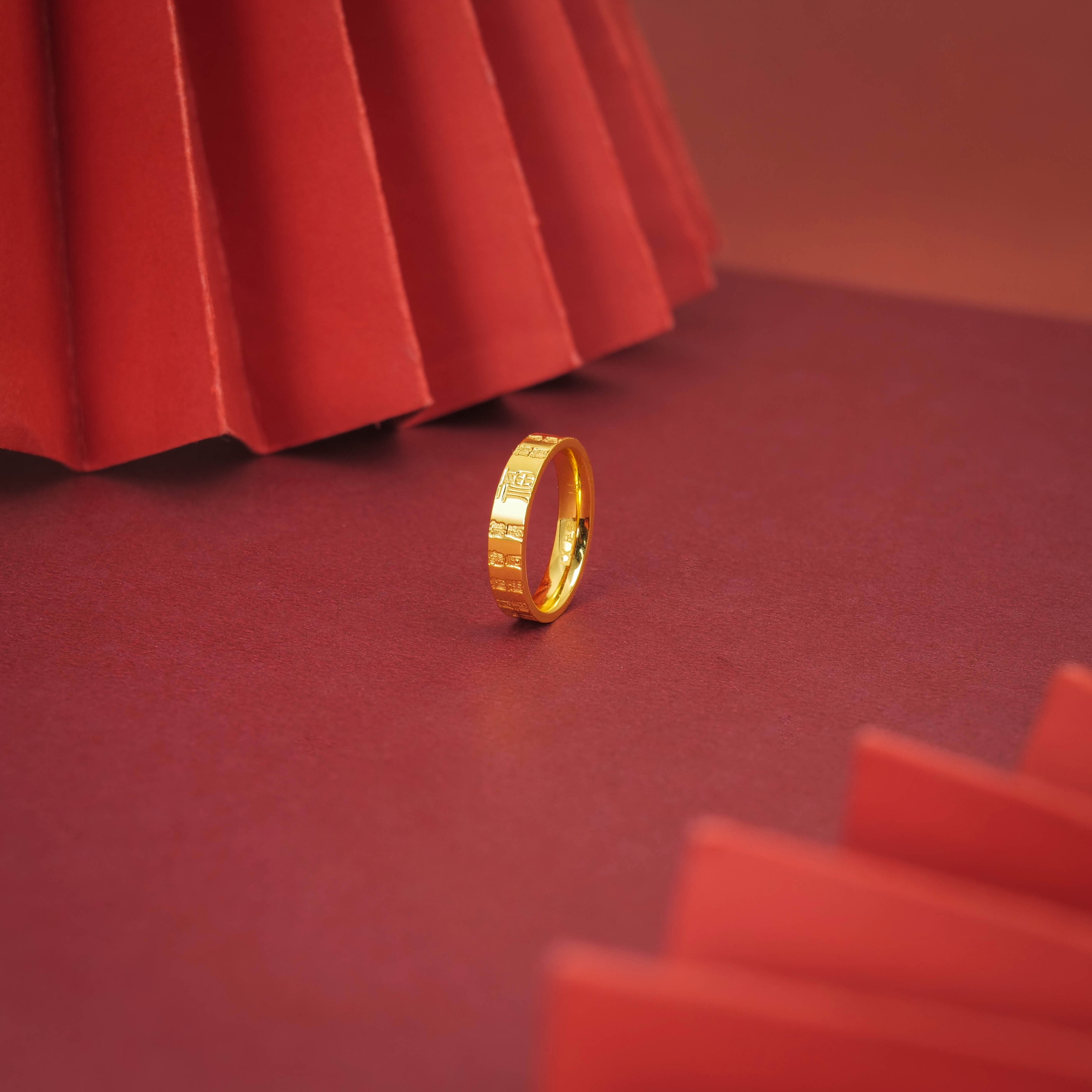 足银戒指 万福戒(JO)简约