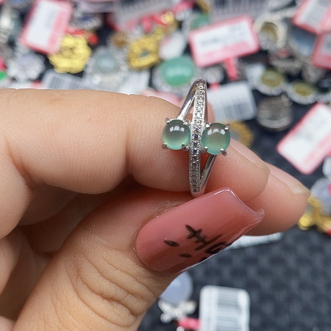 翡翠银S925镶嵌戒指