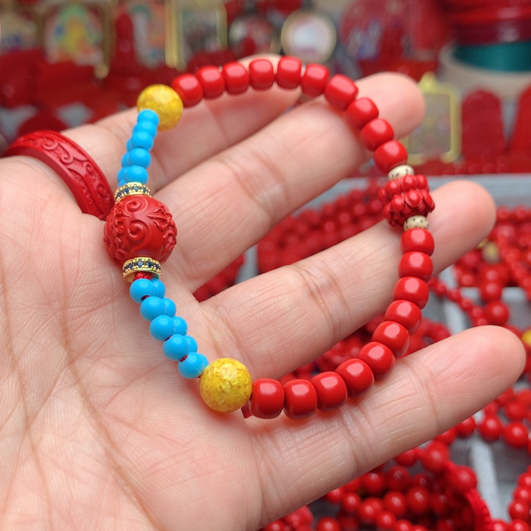 天然辰砂工艺品朱砂手串