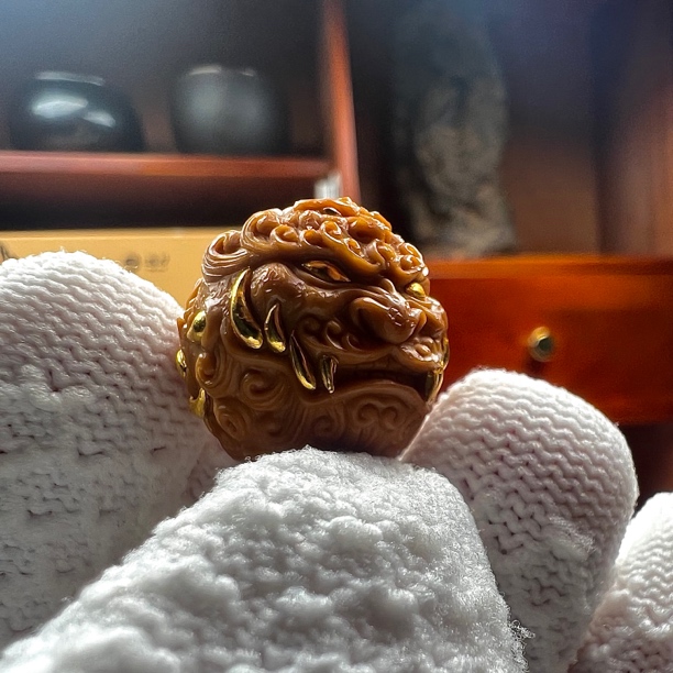 【瑞麟唐狮】猴头核桃雕刻猴头单颗唐狮精工雕刻游刃出品