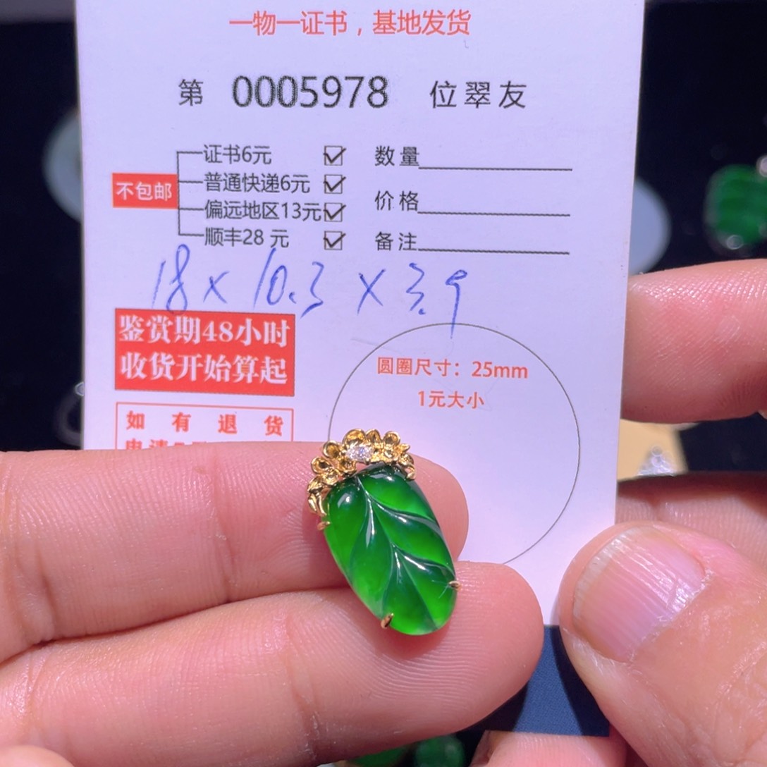 翡翠颈饰18K金镶嵌悟翡翠