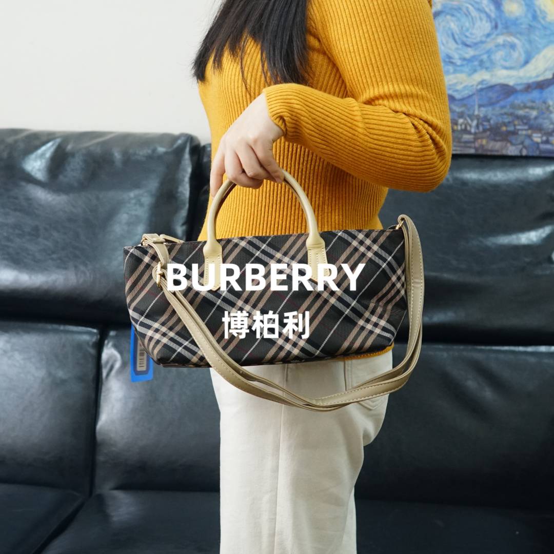 95新 BURBERRY/博柏利 巴宝莉/格纹单肩包/FYHD12419002/9002
