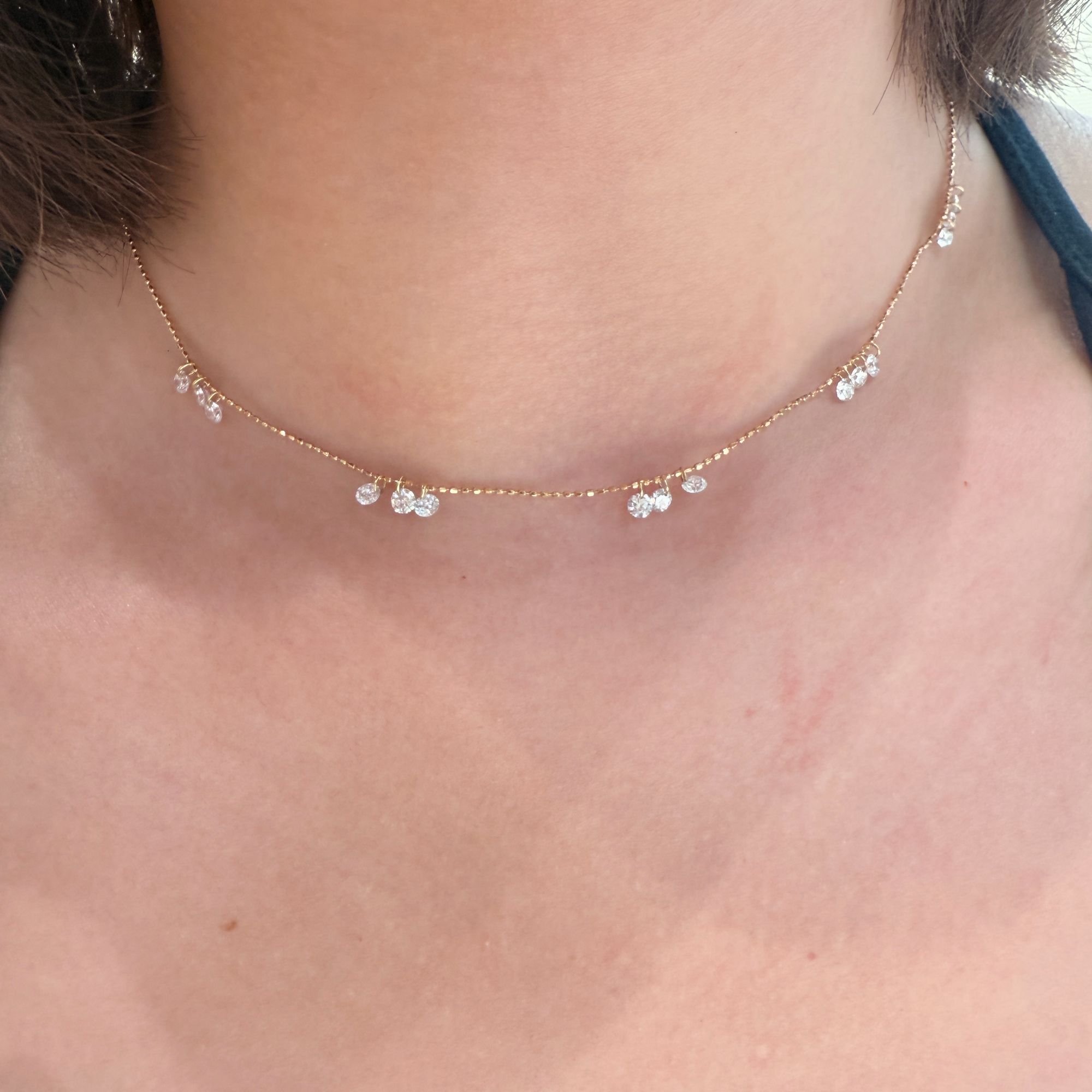 实验室培育钻石圆钻美神18k金项链QDL019-10