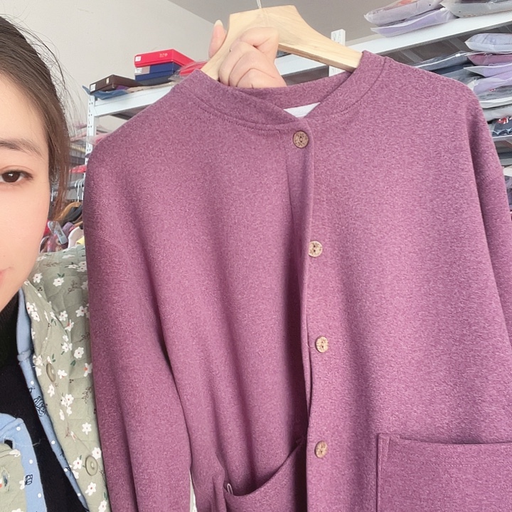 棉加绒开衫套装妈妈款3x