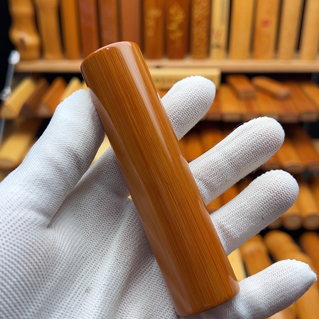 新***白竹实心竹文玩手把件直劲2.5+