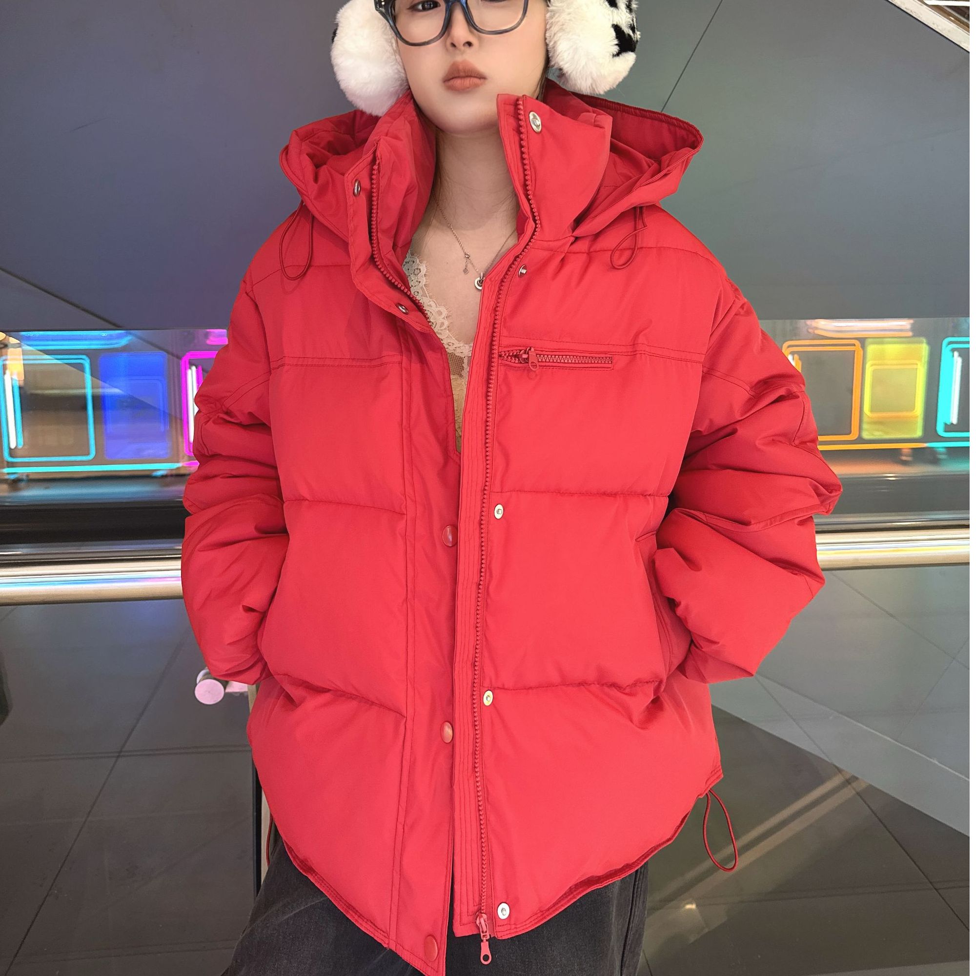 9955#2025新款冬季棉衣女短款大码加厚棉袄时尚韩版棉服加厚外套