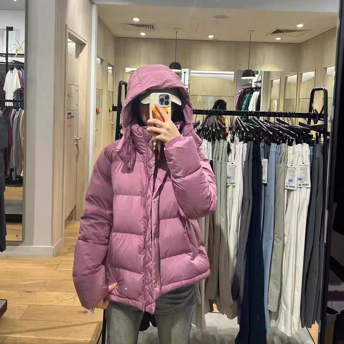 LU款女士五格羽绒服羽绒外套泡芙外套冬季保暖时尚爆款羽绒服加厚