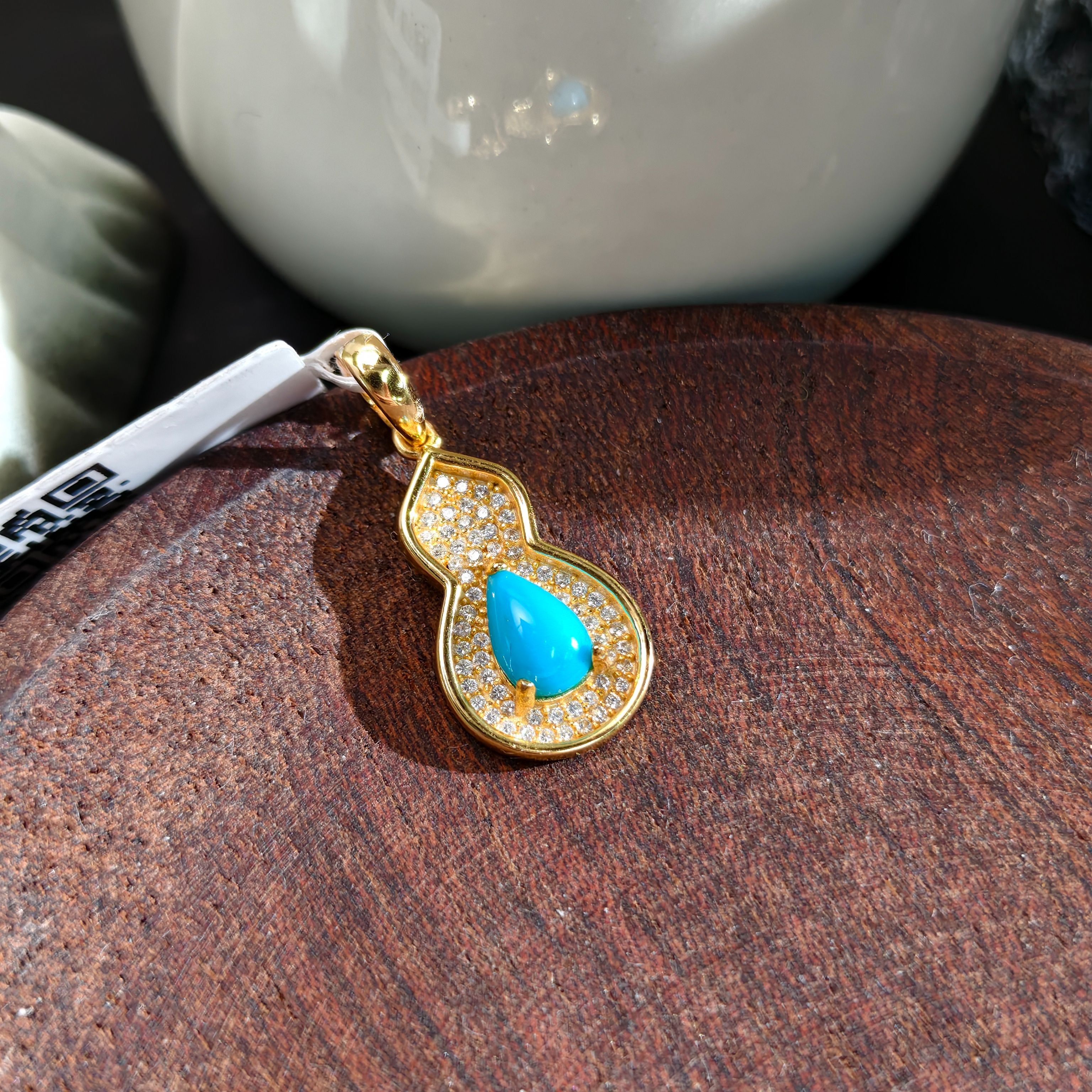 【阿茶专属】S925绿松石水滴葫芦吊坠 8*4*3 多样性发一