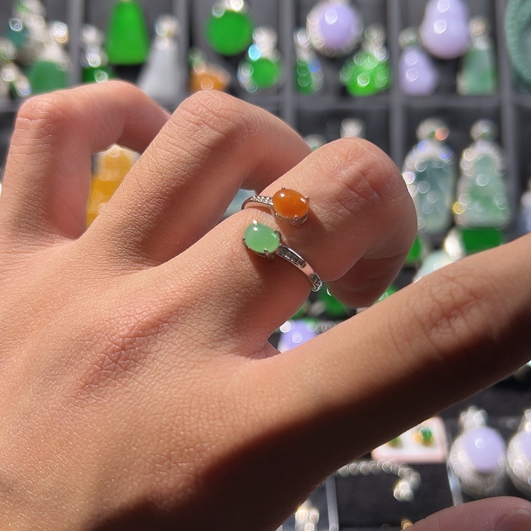 翡翠银S925镶嵌戒指