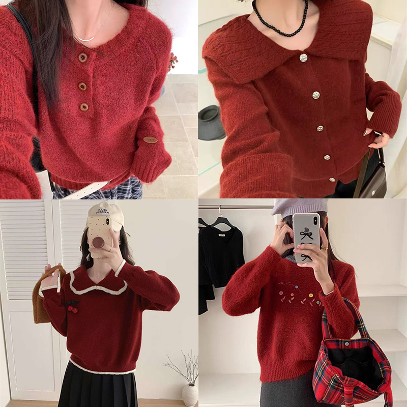 【红色毛衣集合】本命年 新年款  红色系秋冬女毛衫