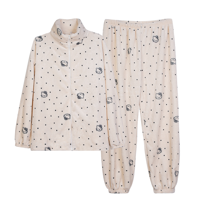 【暖暖家居】2025helloKT猫时尚简约时尚百搭短毛套装睡衣